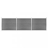 szürke WPC kerítéspanelszett 526 x 146 cm