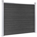 szürke WPC kerítéspanelszett 699 x 146 cm