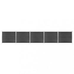 szürke WPC kerítéspanelszett 872 x 146 cm