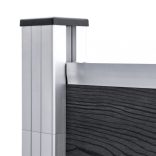 szürke WPC kerítéspanelszett 872 x 146 cm