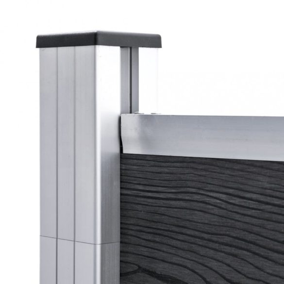 szürke WPC kerítéspanelszett 872 x 146 cm