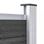 fekete WPC kerítéspanelszett 353 x 146 cm