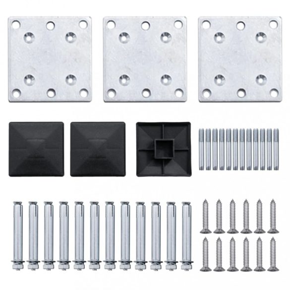 fekete WPC kerítéspanelszett 353 x 146 cm