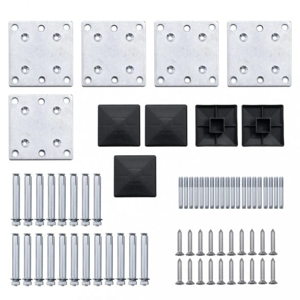 fekete WPC kerítéspanelszett 699 x 146 cm