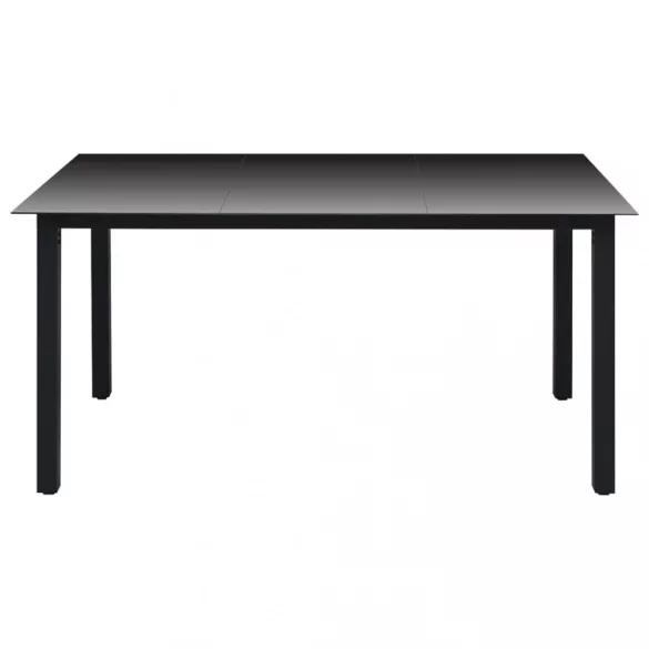 10 részes fekete-antracitszürke kerti étkezőgarnitúra