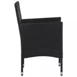7 részes fekete polyrattan kerti étkezőgarnitúra