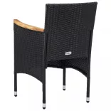 7 részes fekete polyrattan kerti étkezőgarnitúra