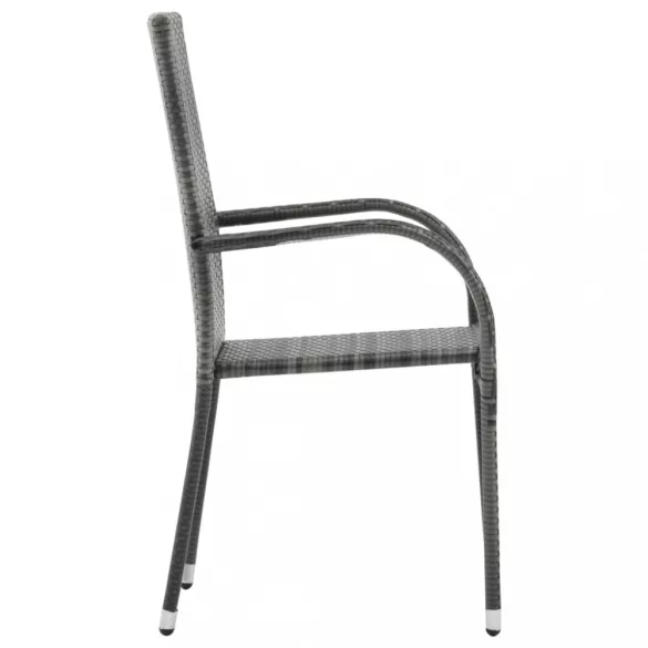 7 részes szürke polyrattan kerti étkezőgarnitúra