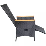 7 részes fekete polyrattan kerti étkezőgarnitúra