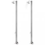 rozsdamentes acél kerti zuhany szürke aljjal 220 cm