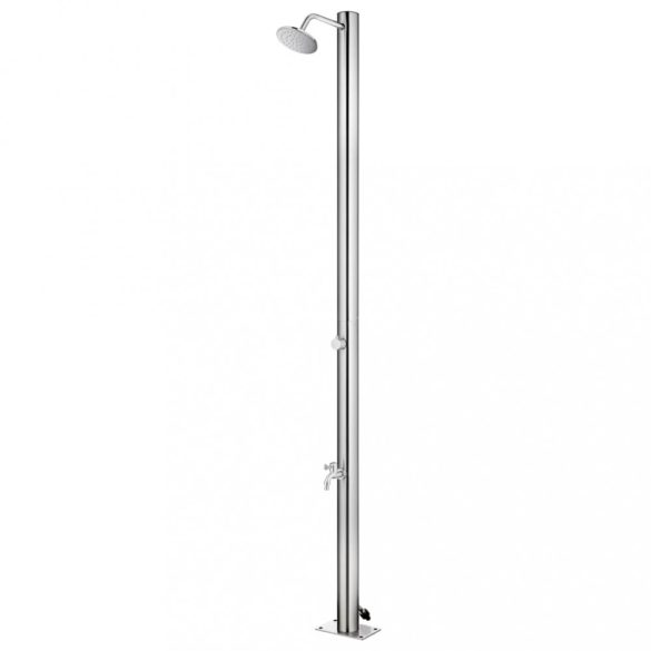 rozsdamentes acél kerti zuhany szürke aljjal 220 cm