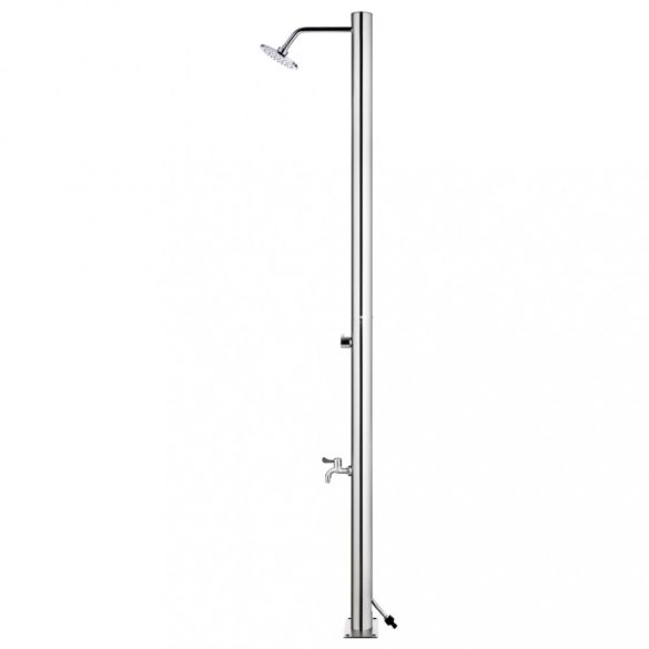 rozsdamentes acél kerti zuhany szürke aljjal 220 cm