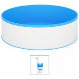 fehér merülőmedence szkimmerrel és szivattyúval 350 x 90 cm