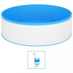   fehér merülőmedence szkimmerrel és szivattyúval 350 x 90 cm