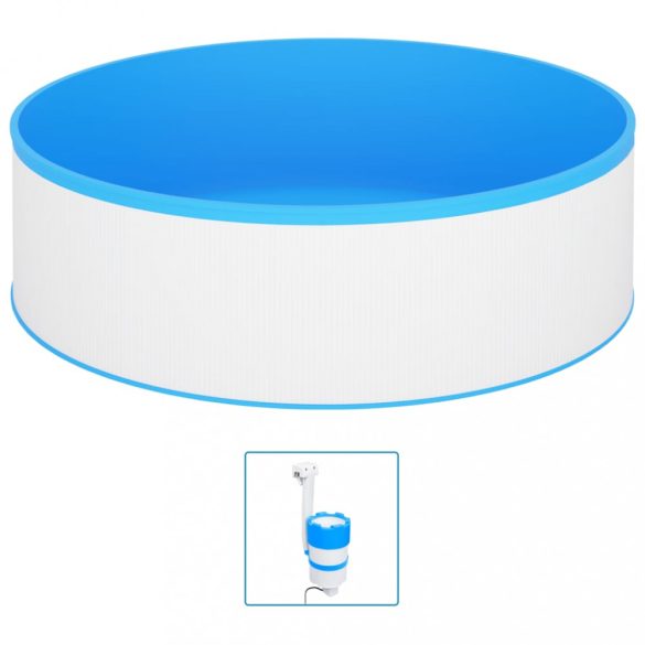 fehér merülőmedence szkimmerrel és szivattyúval 350 x 90 cm