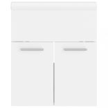 fehér szerelt fa mosdószekrény beépített mosdókagylóval