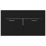 fekete szerelt fa mosdószekrény beépített mosdókagylóval