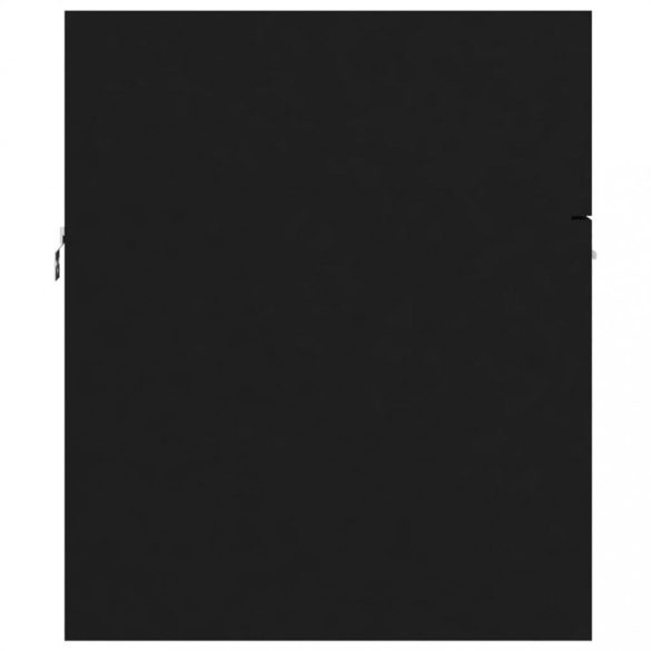 fekete szerelt fa mosdószekrény beépített mosdókagylóval