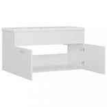 fehér szerelt fa mosdószekrény beépített mosdókagylóval