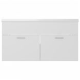 fehér szerelt fa mosdószekrény beépített mosdókagylóval