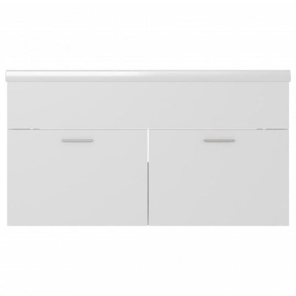 fehér szerelt fa mosdószekrény beépített mosdókagylóval