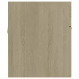 tölgyszínű szerelt fa mosdószekrény beépített mosdókagylóval