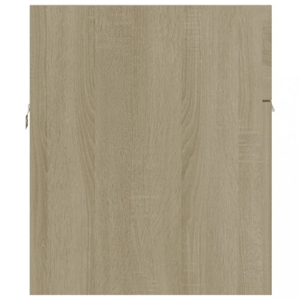 tölgyszínű szerelt fa mosdószekrény beépített mosdókagylóval