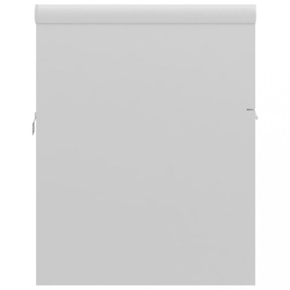 magasfényű fehér szerelt fa mosdószekrény beépített kagylóval