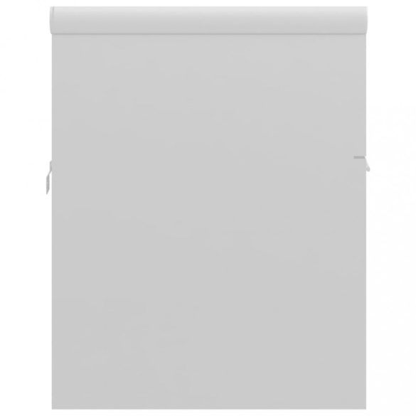 magasfényű fehér szerelt fa mosdószekrény beépített kagylóval