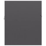 magasfényű szürke szerelt fa mosdószekrény beépített kagylóval