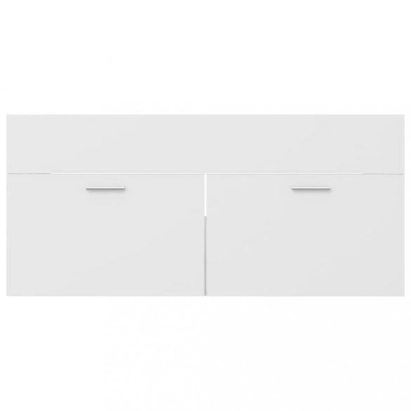 fehér forgácslap mosdószekrény beépített mosdókagylóval