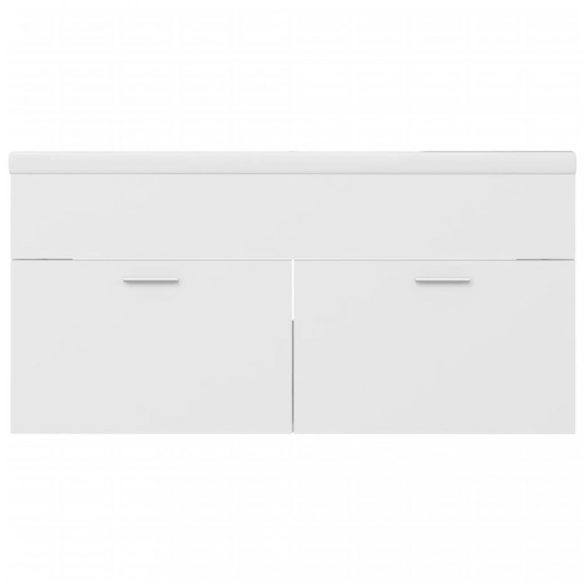 fehér forgácslap mosdószekrény beépített mosdókagylóval