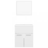 magasfényű fehér forgácslap fürdőszobai bútorszett