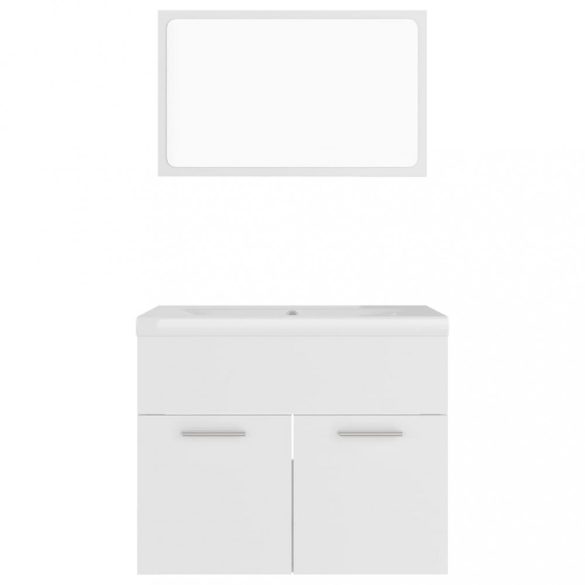 fehér szerelt fa fürdőszobai bútorszett