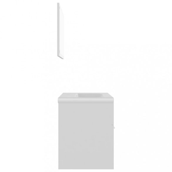 fehér szerelt fa fürdőszobai bútorszett