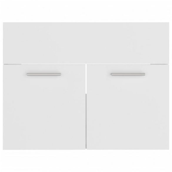 fehér szerelt fa fürdőszobai bútorszett