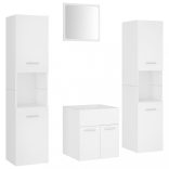 fehér forgácslap fürdőszobai bútorszett