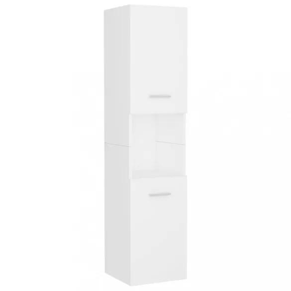 fehér szerelt fa fürdőszobai bútorszett