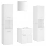 fehér forgácslap fürdőszobai bútorszett