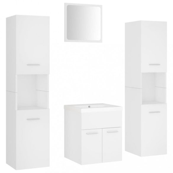 fehér forgácslap fürdőszobai bútorszett