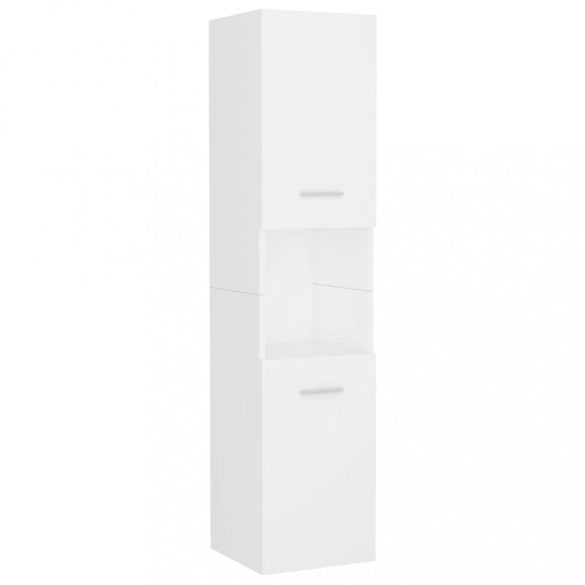 fehér szerelt fa fürdőszobai bútorszett