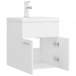 fehér szerelt fa mosdószekrény beépített mosdókagylóval