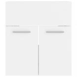 fehér szerelt fa mosdószekrény beépített mosdókagylóval