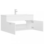 fehér forgácslap mosdószekrény beépített mosdókagylóval