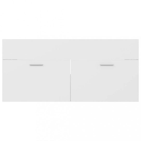 fehér forgácslap mosdószekrény beépített mosdókagylóval