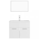 fehér szerelt fa fürdőszobai bútorszett