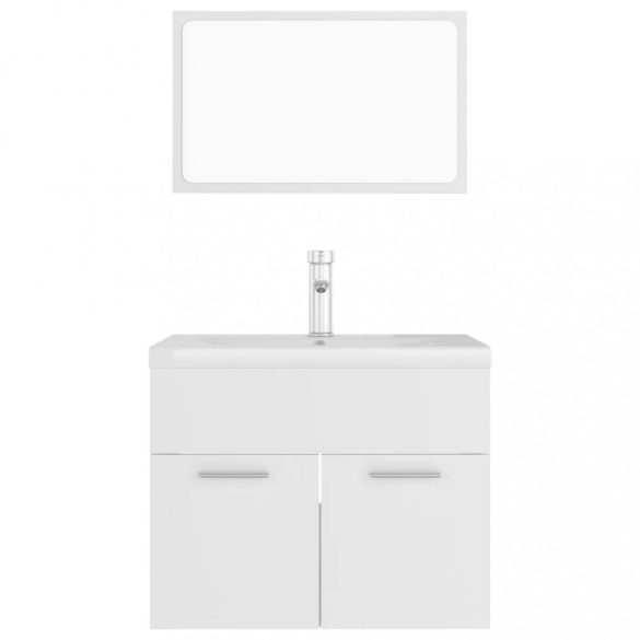 fehér szerelt fa fürdőszobai bútorszett