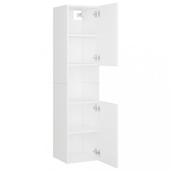 fehér szerelt fa fürdőszobai bútorszett