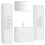 fehér szerelt fa fürdőszobai bútorszett