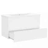 fehér szerelt fa mosdószekrény beépített mosdókagylóval